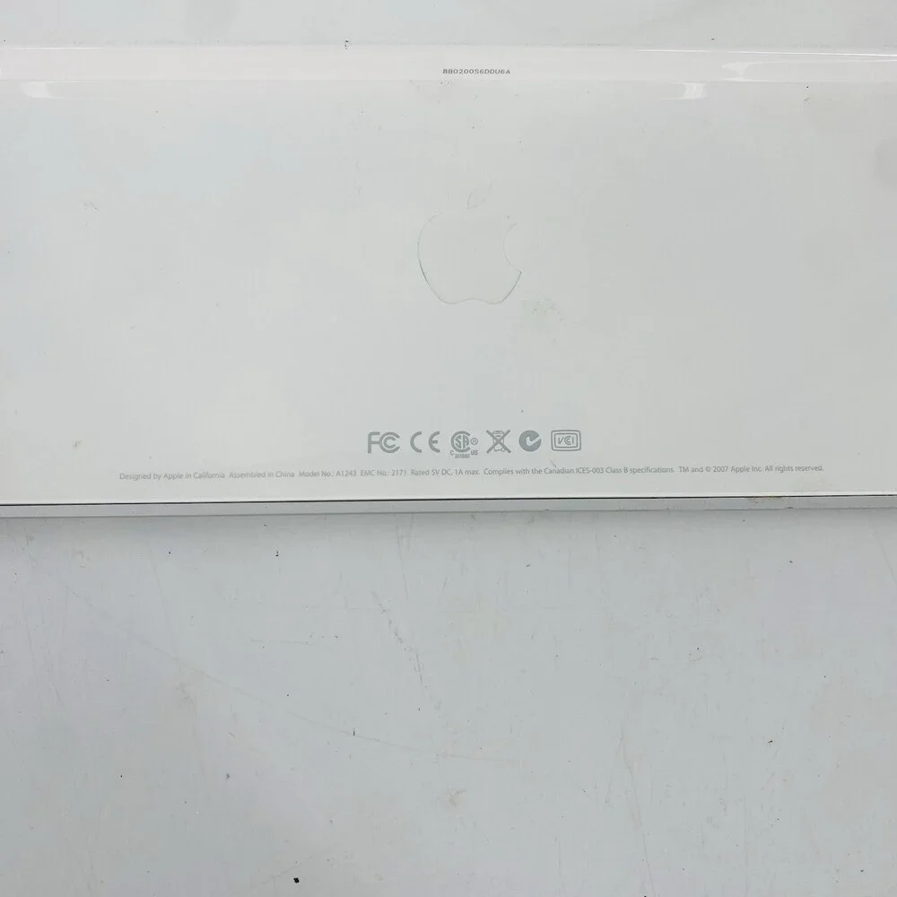 Apple Mac Genuine USB Keyboard White Silver Wired Keyboard A1243 Aluminum